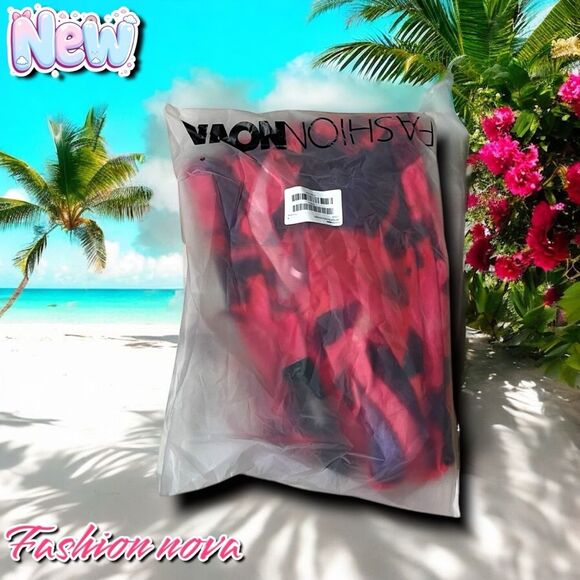 New NWT Fashion nova She's Electric Ruffle Mini Dress - Pink/ combo - Small - Picture 4 of 7